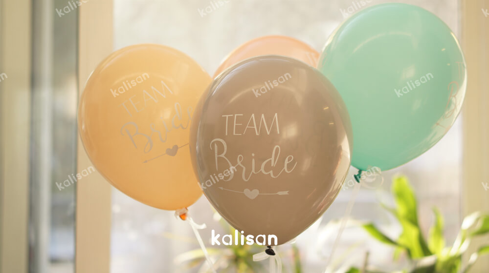 team bride baskılı balon