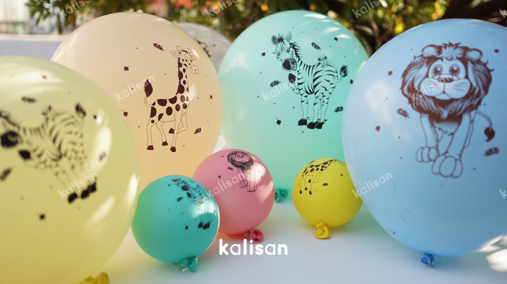 safari baskılı balon