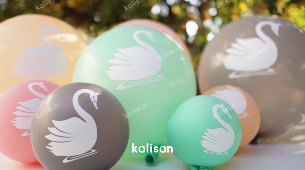 kuğu baskılı balon