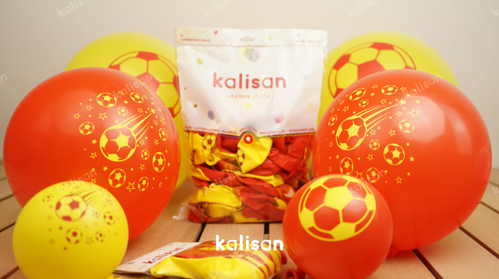 sarı kırmızı baskılı balon