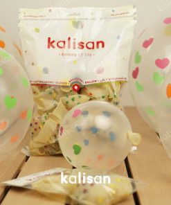 Şeffaf Balon Renkli Kalp Baskılı