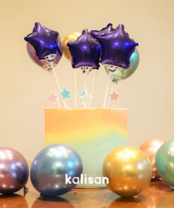Doğum Günü Kiti Mirror ve 4" Folyo Balon Konsept Cake Topper– Kalisan Party Box – Balon Kit 42
