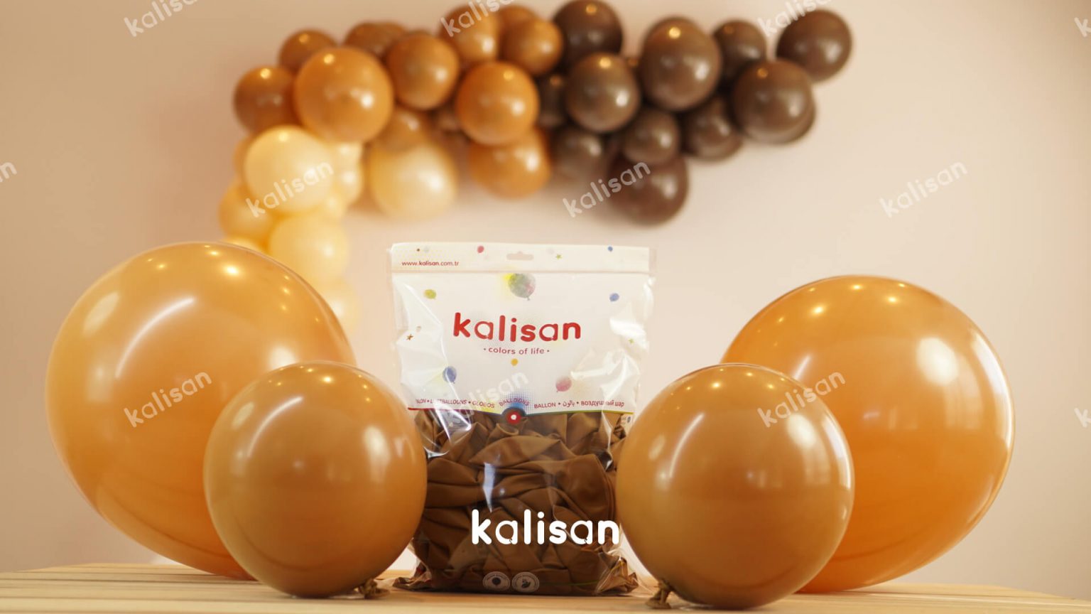 12″ 30 cm Karamel Kahve Balon Baskısız Kalisan Balon