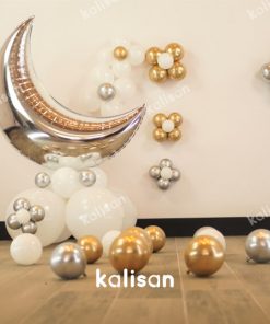 Kalisan Party Box – Balon Kit 12 | Yarım Ay Sütun Silver Konsept