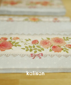 Yatay Gül Desenli Peçete 33 x 33 cm - 3 Katlı 20’li Paket
