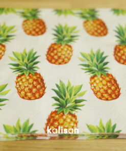 Ananas Temalı Peçete 33 x 33 cm - 3 Katlı 20’li Paket