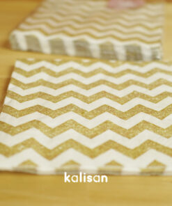 Zigzag Altın Baskılı Peçete 33 x 33 cm - 3 Katlı 20’li Paket