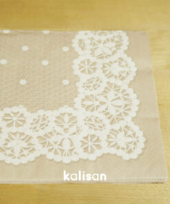 Bej Dantel Desenli Peçete 33 x 33 cm - 3 Katlı 20’li Paket