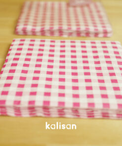 Pembe Kareli Peçete 33 x 33 cm - 3 Katlı 20’li Paket