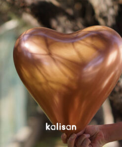 12" Kalp Mirror Bakır Balon