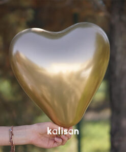 12" Kalp Mirror Gold Balon