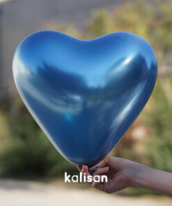 12" Kalp Mirror Mavi Balon