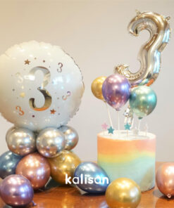 Doğum Günü Balon Kiti Özel Folyo ve Mirror Cake Topper– Kalisan Party Box – Balon Kit 39