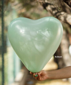 12" Kalp Makaron Mint Yeşili Balon