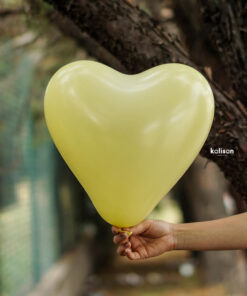 12" Kalp Makaron Sarı Balon