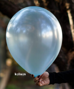 12"-30 cm Açık Mavi Metalik Balon