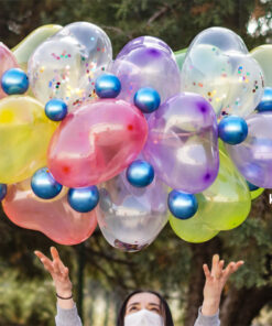 Saf Sevgi Mini Kit - Süper Şeffaf Kalp ve Mirror Balon Konsept - Kalisan Party Box – Balon Kit 63