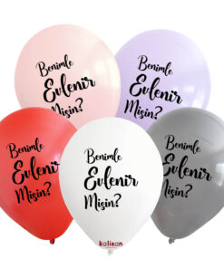 Benimle Evlenir Misin Baskılı Balon