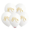 Mr Baskılı Balon Beyaz Üzeri Gold