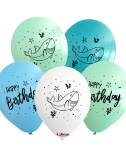 Happy Birthday Shark Baskılı Balon