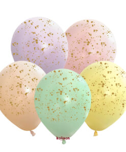 Sıçrama Desenli Baskılı Balon Makaron Renkler