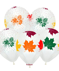 Yaprak Desenli Baskılı Balon Şeffaf - 5 Renk