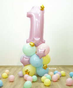 1 Yaş Pastel Pembe Folyo Balon Kiti 79