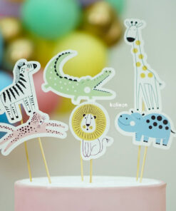 Safari Hayvanları Cake Topper 6 Parça Pasta Süsleyici