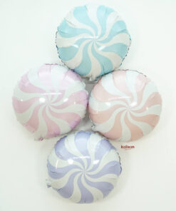 18” - 45 cm Pastel Şeker Desen Yuvarlak Folyo Balon
