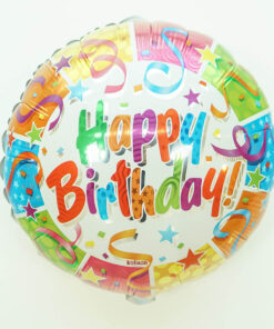 Happy Birthday Yazılı Yuvarlak Folyo Konfeti Tema